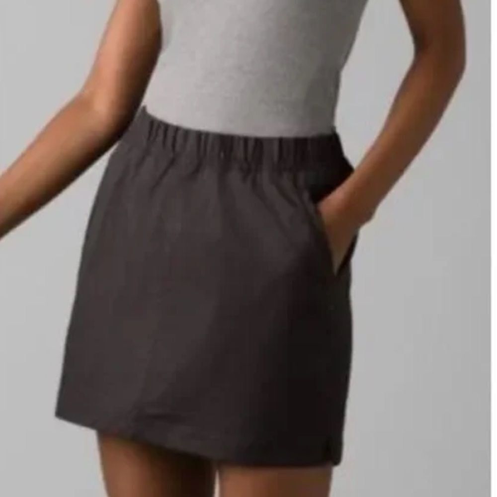 prAna Double Peak Skort Charcoal Gray Skirt Short 4
